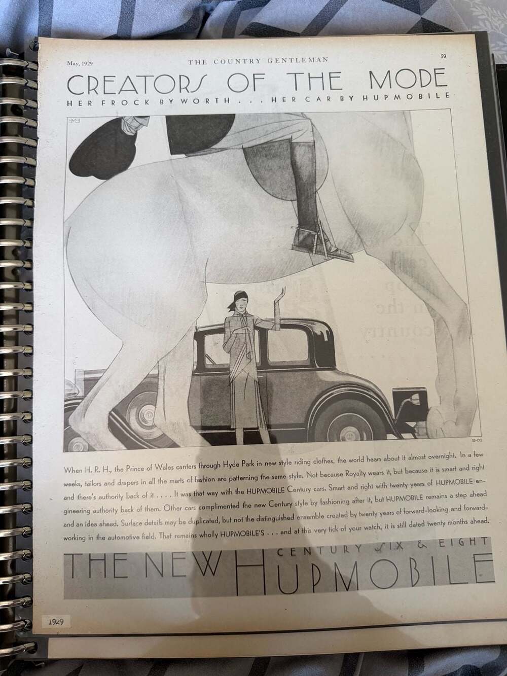 1929 Hupmobile Victoria mid-size-mag car ad-fashion-equestrian